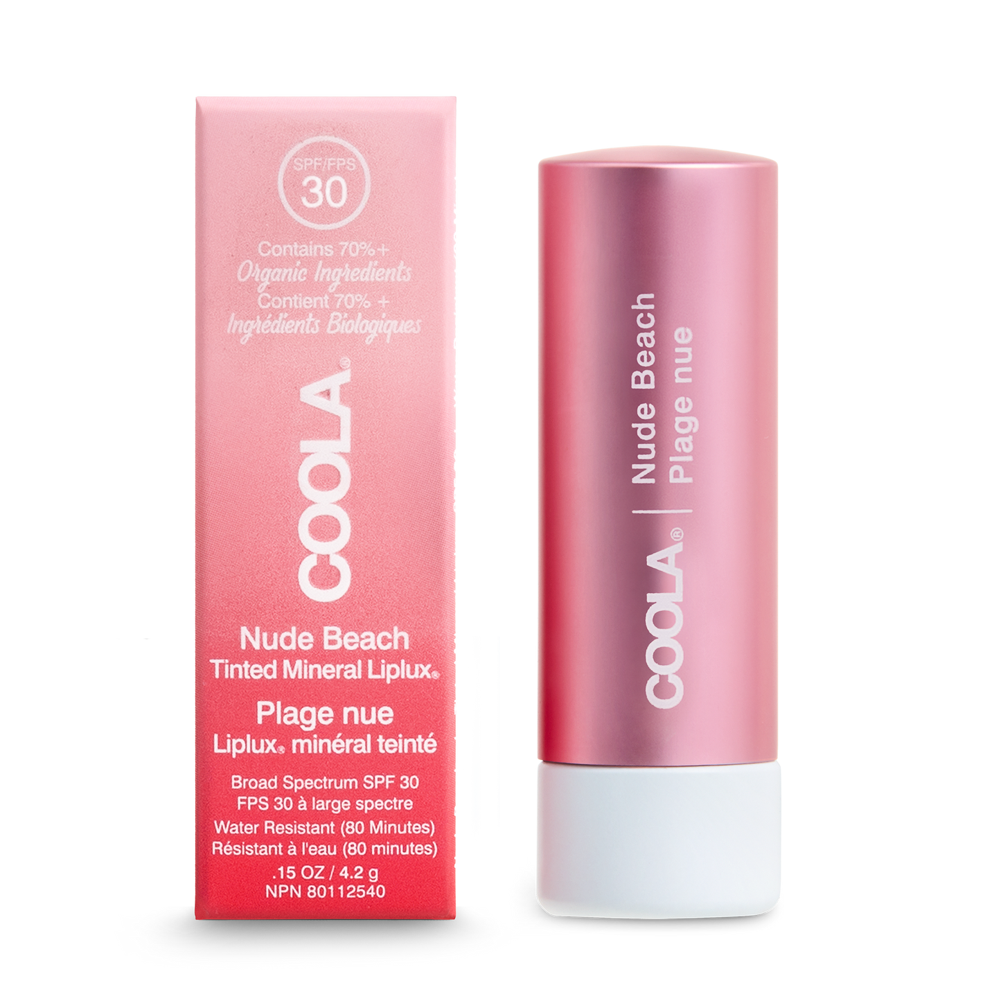 Baume à lèvres teinté bio Mineral Liplux® avec protection solaire SPF 30