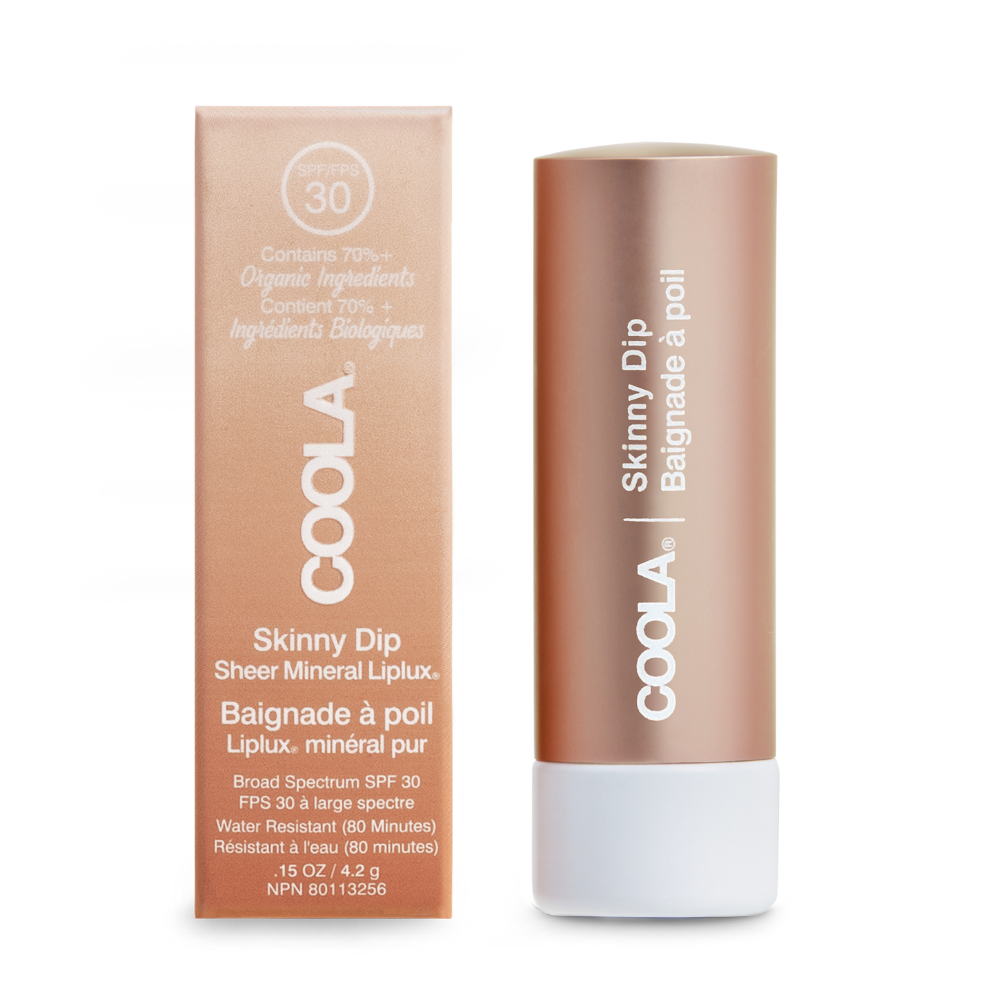 Baume à lèvres teinté bio Mineral Liplux® avec protection solaire SPF 30