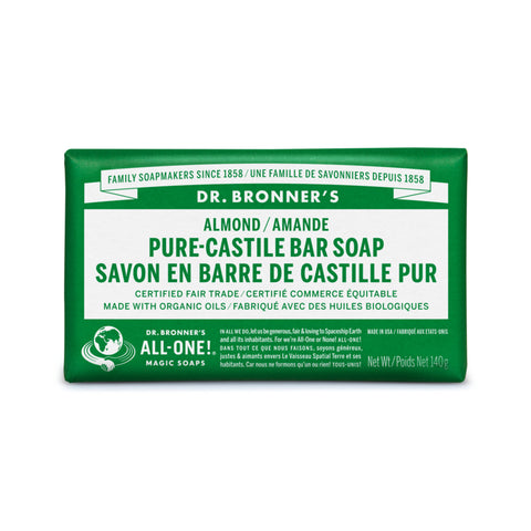 BARRE SAVON CASTILLE AMANDE DR BRONNERS PURE CASTILLE ALMOND SOAP BAR STUDIO SKYN