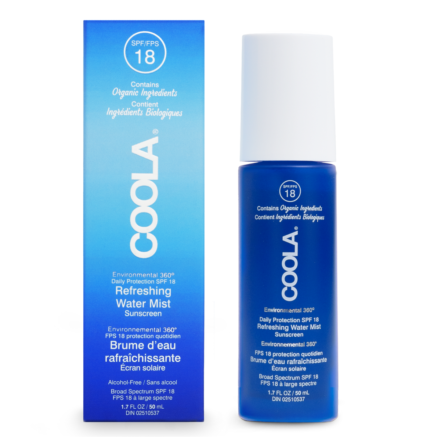 Brume d'eau rafraîchissante à spectre complet 360° - SPF 18