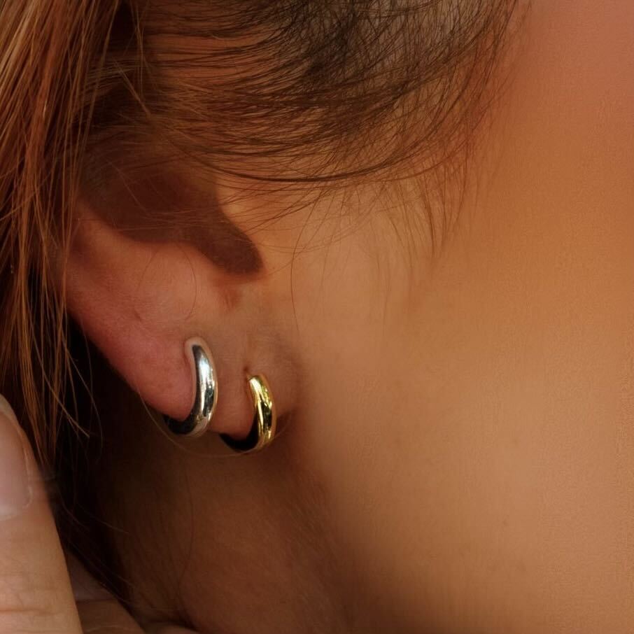 Mini Plain Huggie Earrings