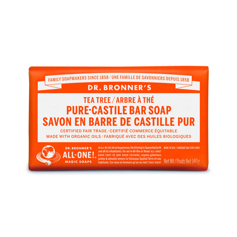 BARRE SAVON CASTILLE ARBRE A THE DR BRONNERS PURE CASTILLE TEA TREE SOAP BAR STUDIO SKYN